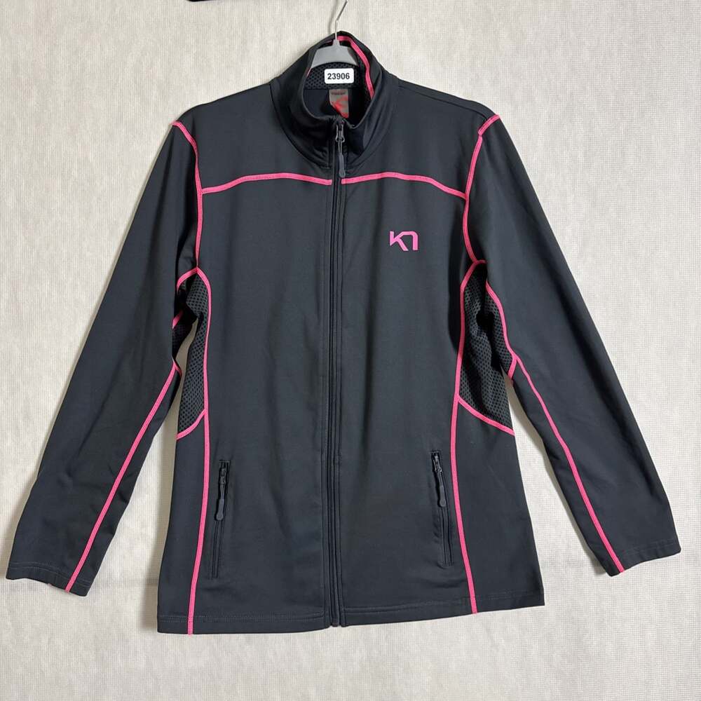 Kari Traa Women's XL Gray Polyester Full Zip Mock Neck Zip Pocket Jacket